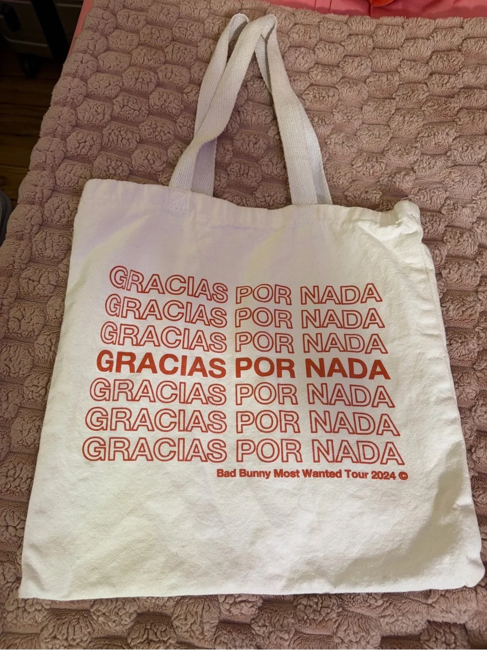 'Gracias Por Nada' White Canvas Tote Bag